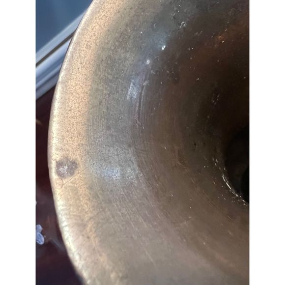 Vintage Brass Pitcher Decorative Pitcher Vase with Handle Swirl Pattern - Picture 9 of 9